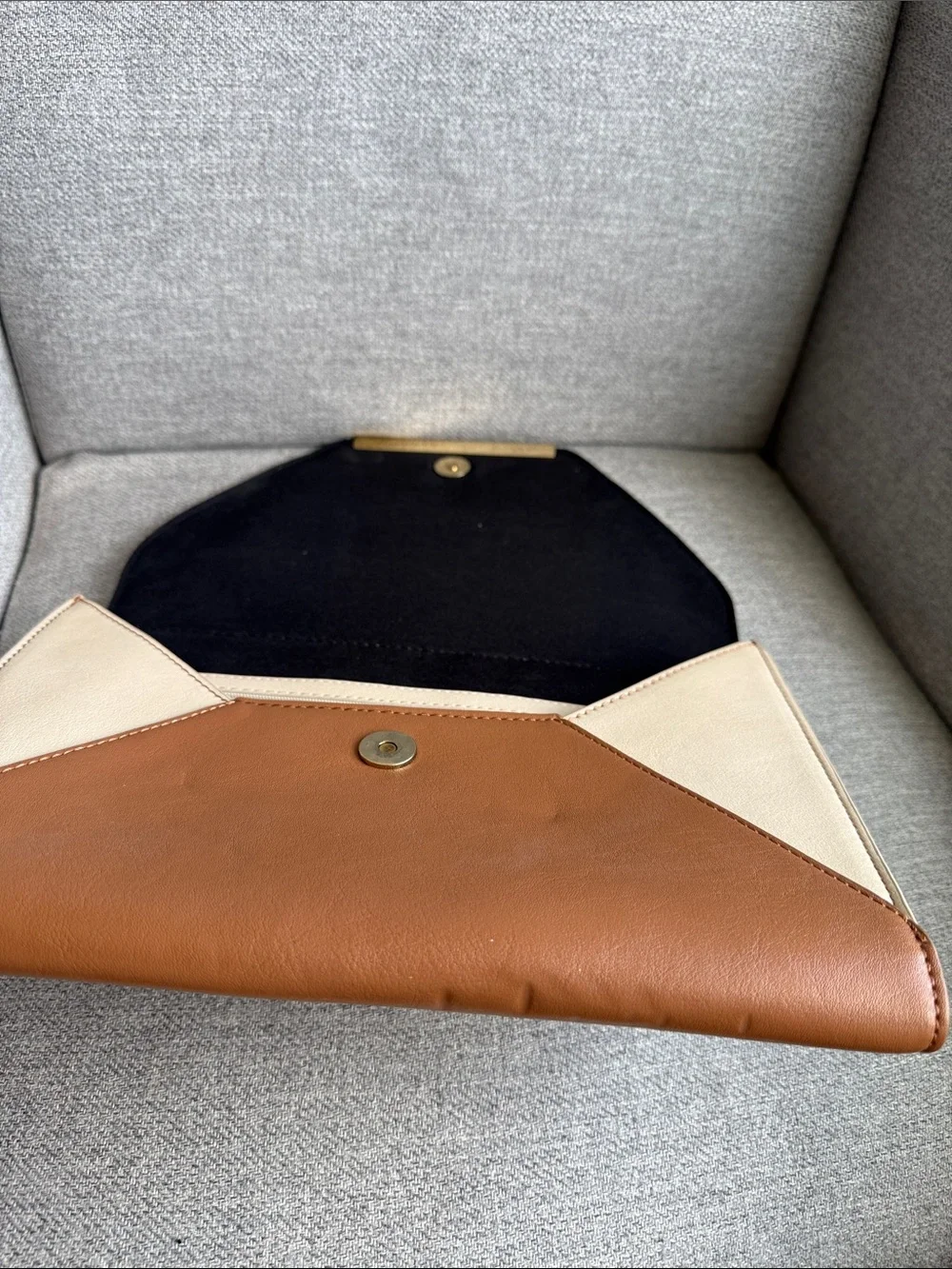 Express Envelope Clutch - Black, Cream & Brown